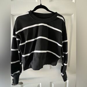 lululemon athletica Black and White Striped Sweatshirt